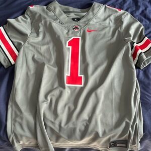 Ohio State Buckeyes Gray Football Game Jersey
